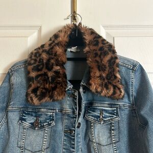 Tribal Jeans Denim Jacket Fur collar